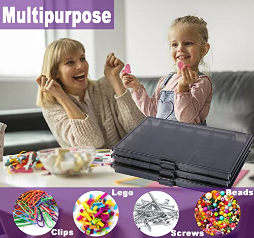 Image of Bead Organizer Conatiner (3 Pack) 21 Grids Diamond Painting Storage Containers, Portable Crafts Organizers and Storage, Black Compartment Container Storage for Jewelry, Fishing Tackles Glitter or Seed