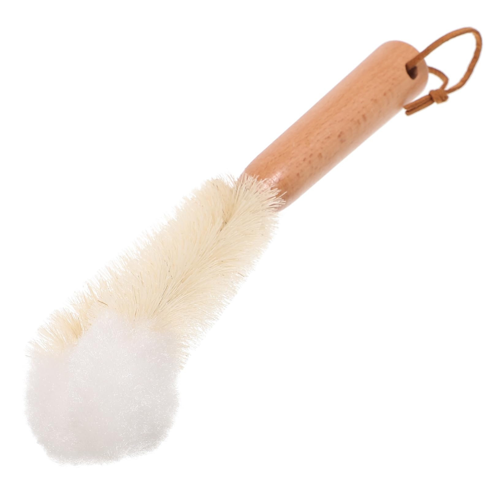 IWOWHERO 1Pc Bristled Cup Cleaning Brush Soft Bristle with Pure Wooden Handle Multipurpose Household Brush for Glasses Mugs and Bottles