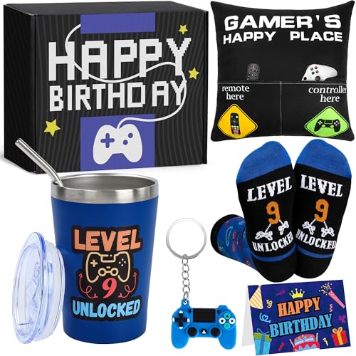 Splandiant 9 Year Old Boy Birthday Gift Ideas, Funny Gamer Birthday Gift Set for 9th Boys,...