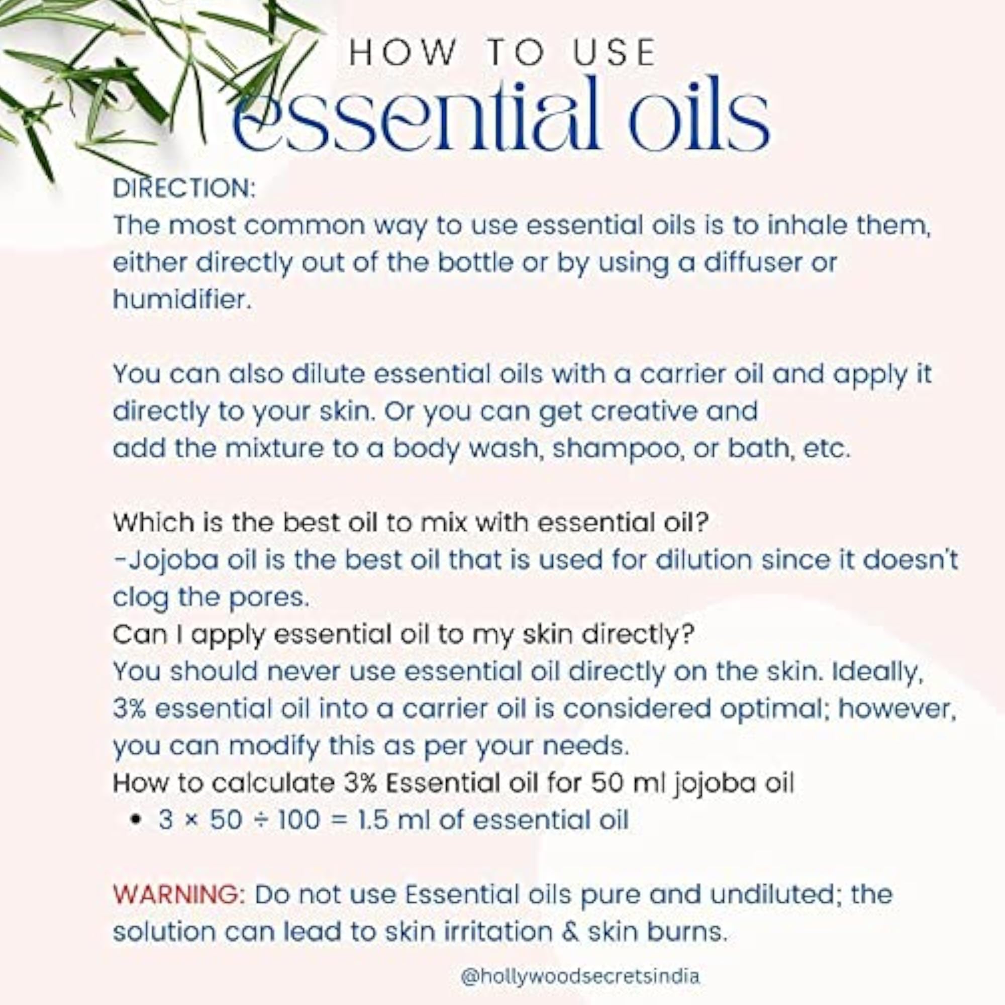 Hollywood Secrets Pure Oregano Essential Therapeutic (50ml)