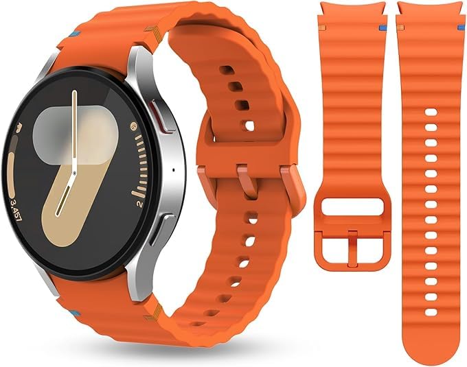 Image of Zapper ZERO GAP Sport Band Compatible With Samsung Galaxy Watch 7 Band 40mm 44mm (2024), Soft Silicone Waterproof Strap with Decorative Woven Line for Galaxy Watch 6 5 4 40mm 44mm (Watch Not Included)