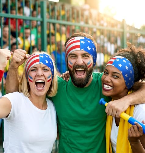 LC-dolida USA Flag Bluetooth Sports Headband, Wireless Sweatproof Headband Headphones for Soccer Fans, Soft Washable Music Headband for Game Day Outdoor Sports Travel Running - image 2