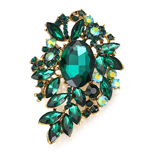 Broche fleur vintage en cristal brillant pour sublimer votre robe de bal de promo