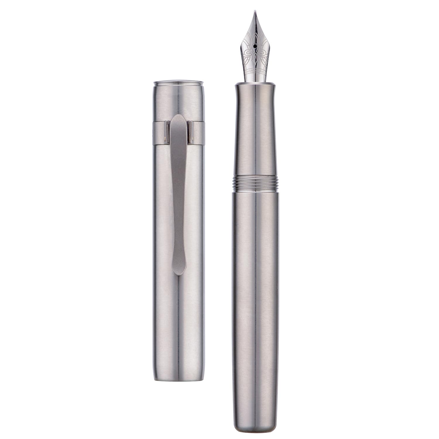 【美品】 風雅 FUGA チタン製 万年筆 純銀製装飾付き 替えペン先付属 美品】 風雅 FUGA チタン製 万年筆 純銀製装飾付き 替えペン先付属