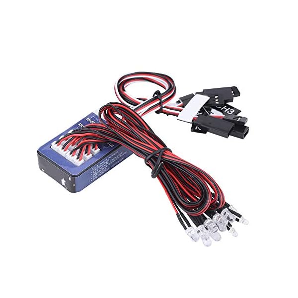 RC Auto LED Licht Set, 12 LED Beleuchtungssystem Kit Simulation blinkende Tamiya Lichter Speaker für 1/10 1/8 RC Auto Truck Crawler, DC5~12V Audio Equipment