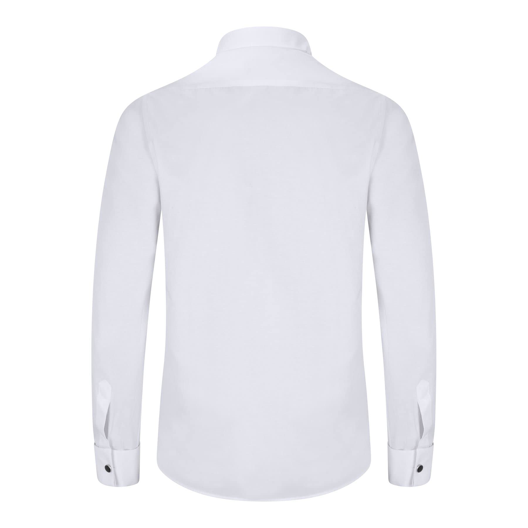 TruClothing.com Weißes Hemd für Herren mit Flügelkragen Smoking Doppelmanschette Satin Baumwolle