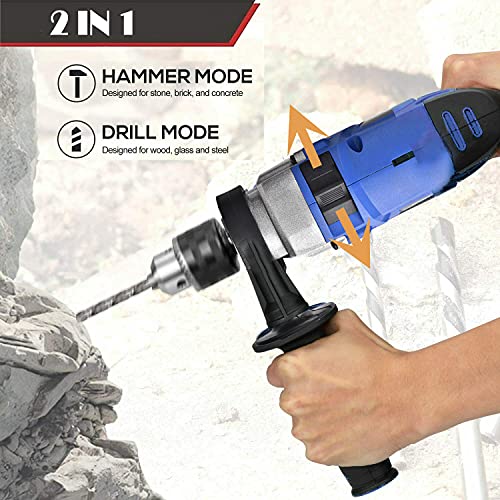 850W Bohrhammer Schlagbohrmaschine Bohrmaschine 3000RPM Variabler Geschwindigkeit, Elektrischer Schlagbohrer Bohrer für… – Bild 4