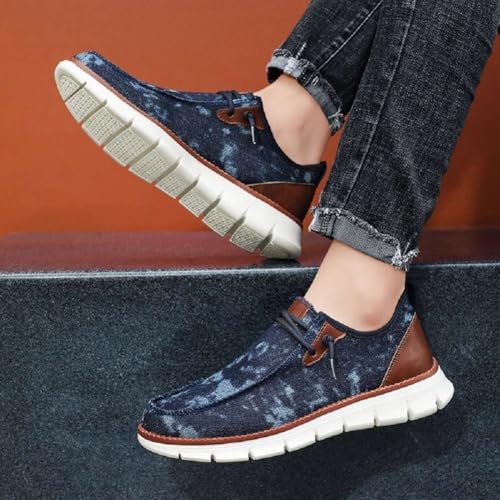 Mens Canvas Loafers Comfort Breathable Walking Shoes Lightweight Causal Slip-ons4