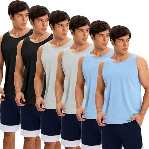 OYGSieg 6 Pack Men's Quick Dry Workout Tank Tops Breathable Gym S...