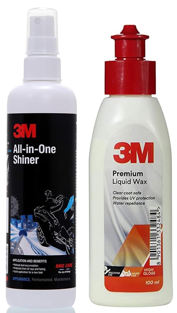 3M All-in-One Shiner (250 Ml) | Restore Shine On Plastic & Leather Parts On Bikes | Reduce Dust Accumulation & 3M Liquid Wax (100Ml) (B0C99QPV6T) Amazon Price History, Amazon Price Tracker