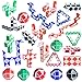 Ailebens 24 pezzi Magic Snake a forma di serpente magico a forma di cubo, in plastica, giocattolo per bambini, per feste, favor, giochi sensoriali, colore casuale