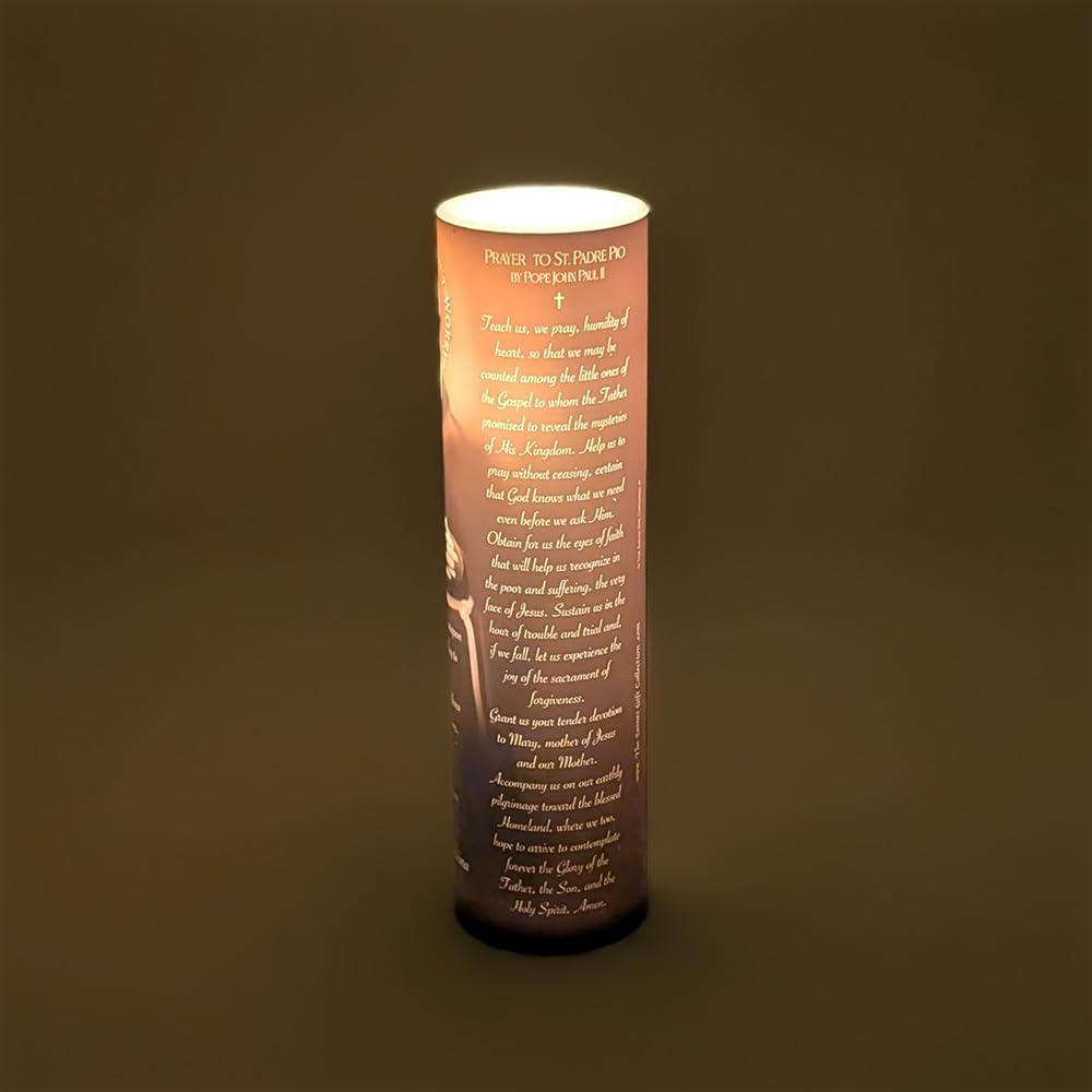 St Padre Pio, LED Flameless Devotional Prayer Candle - Image 8