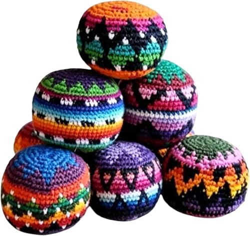 wznxdo 6 Pack Footbag, 2026 Footbags Juggling Balls Fun Ball, Hand-Made for Indoor Outdoor Play Party Favors and Coordination Training (6PCS-Multicolor1)