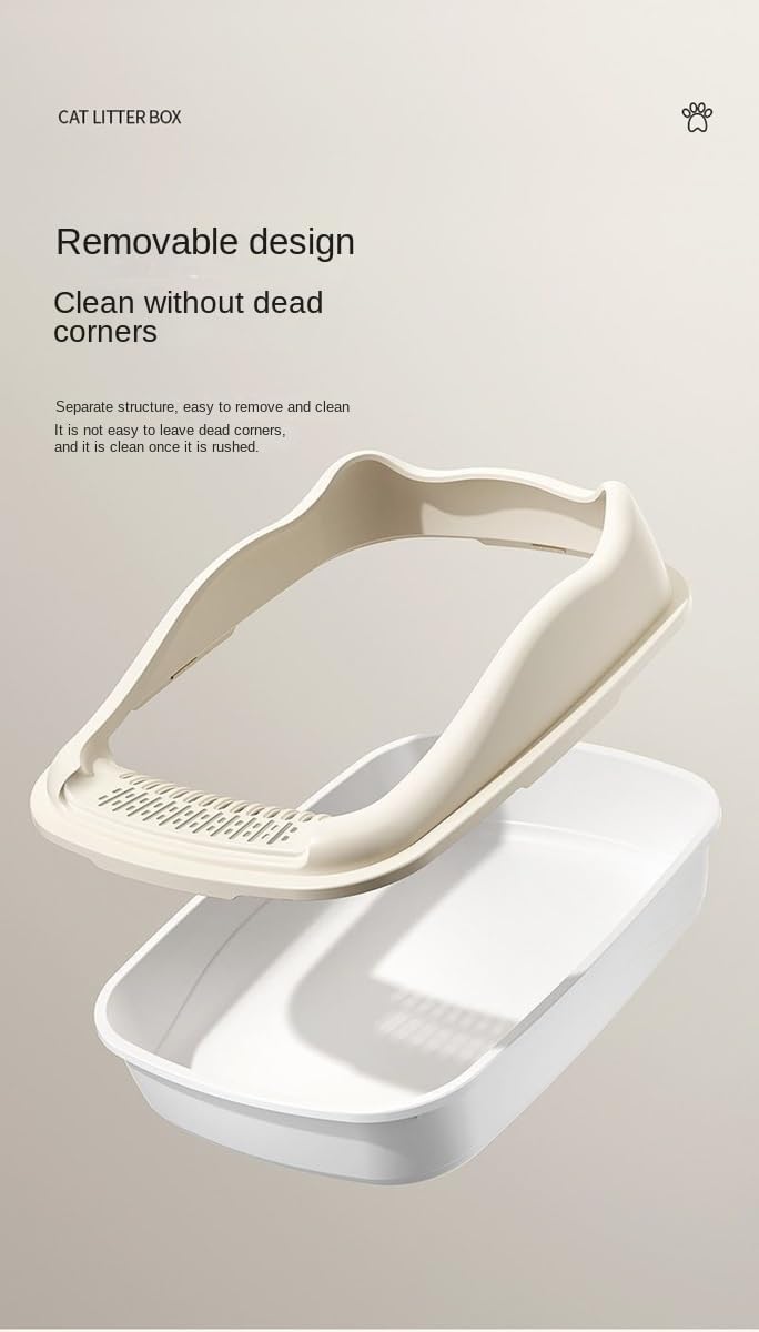 Sifting Cat Litter Box for Kittens Open Litter Box with High Sides Detachable Small Pet Toilet Efficient Sifting Litter Box System for Cats (Yellow (Extra Large))