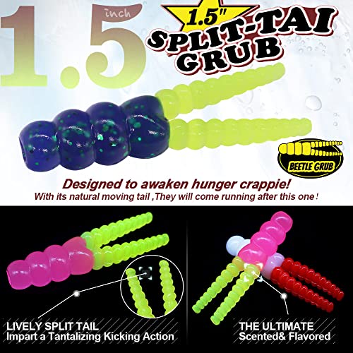 Crappie Jigs And Lures Kit -135 & 40 Piece Set With Plastics, Jig Heads, Split-Tail Grub Baits - Perfect For Crappie Fishing, Panfish Lures #TOP1