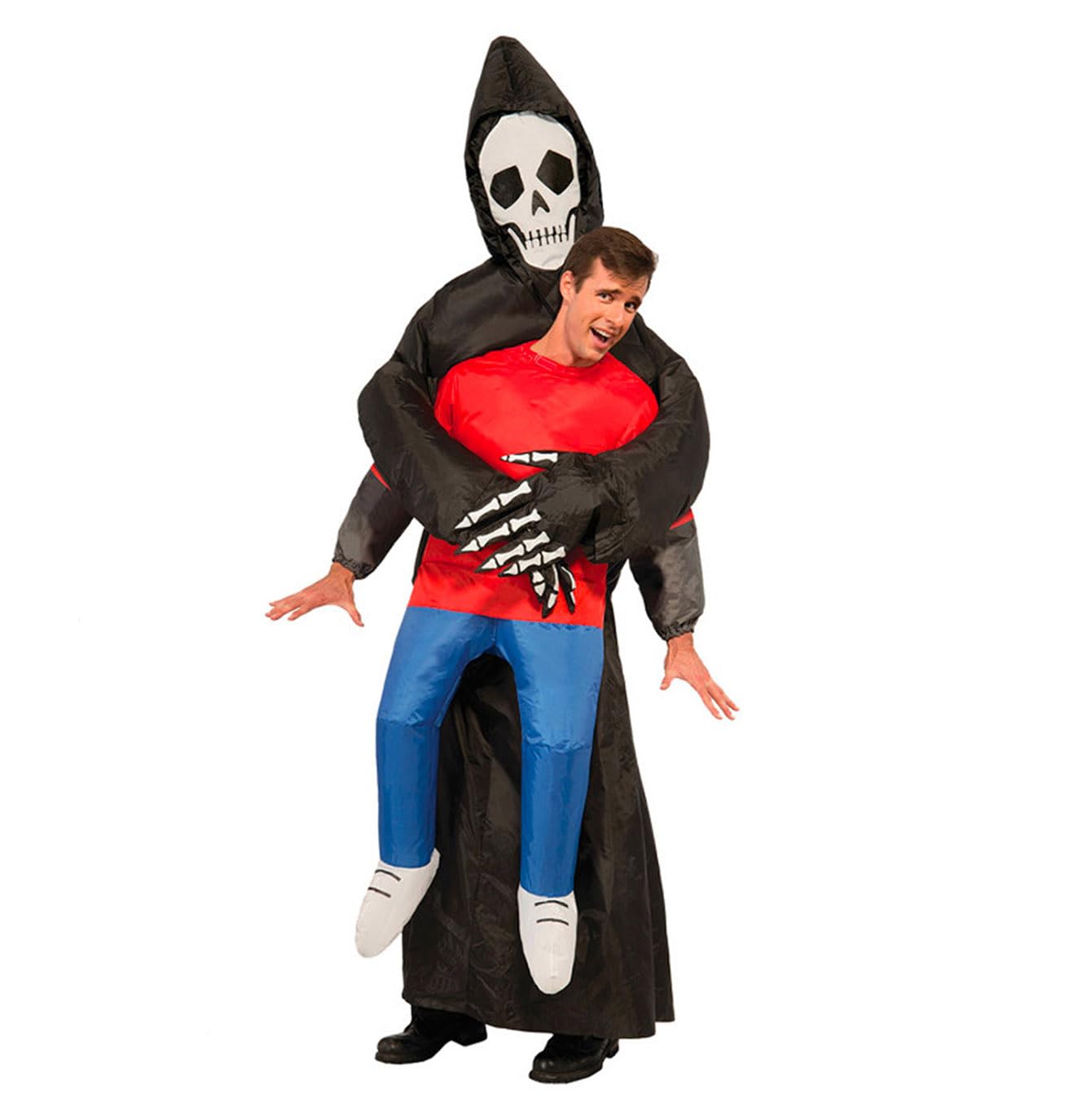 AirSuit® Traje Inflable de la Parca | Disfraz de Halloween Peculiar | Original | Tamaño Adulto | Poliéster Cómodo | Resistente | Sistema de inflación Incluido | OriginalCup®