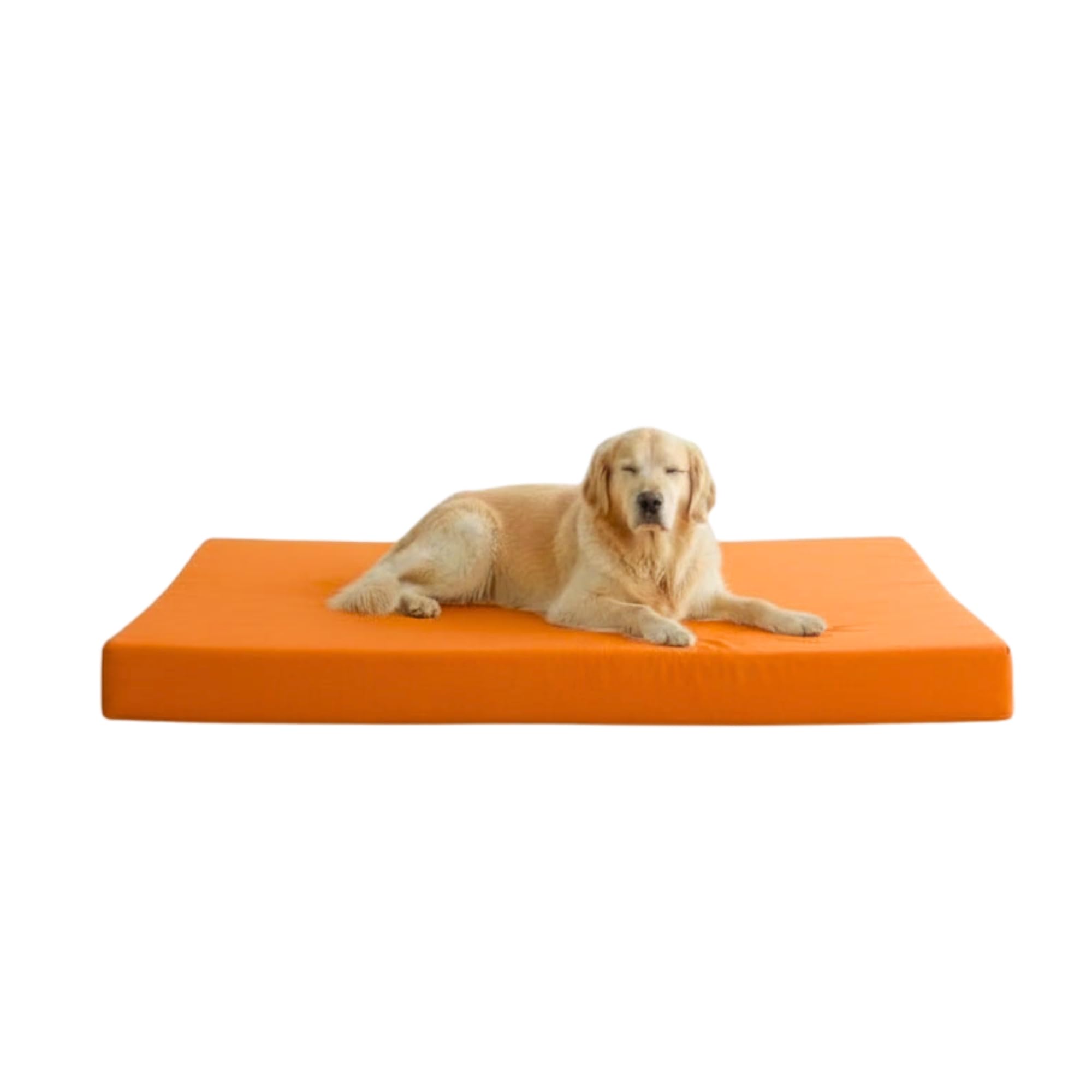 Kosiproducts Waterproof Dog Bed Mattress, Foam, 190gsm Soft Polyester, Cage Crate Mat, Pet Bed, Removable and Washable Cover [120cm x 90cm x 10cm, Orange]