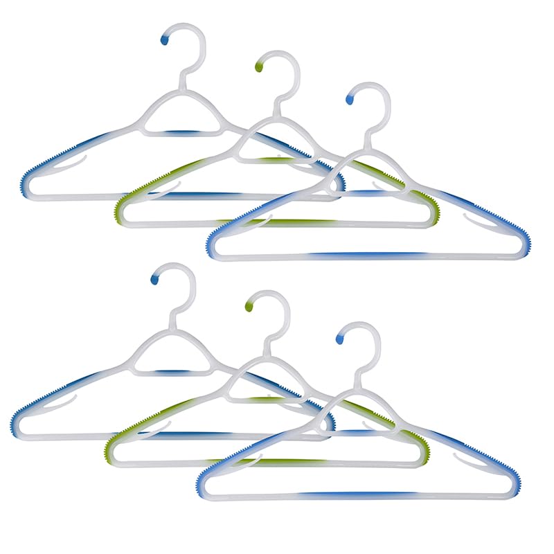 Lakeland Soft Grip Non Slip Clothes Hanger 6-Piece Set, Dark Purple