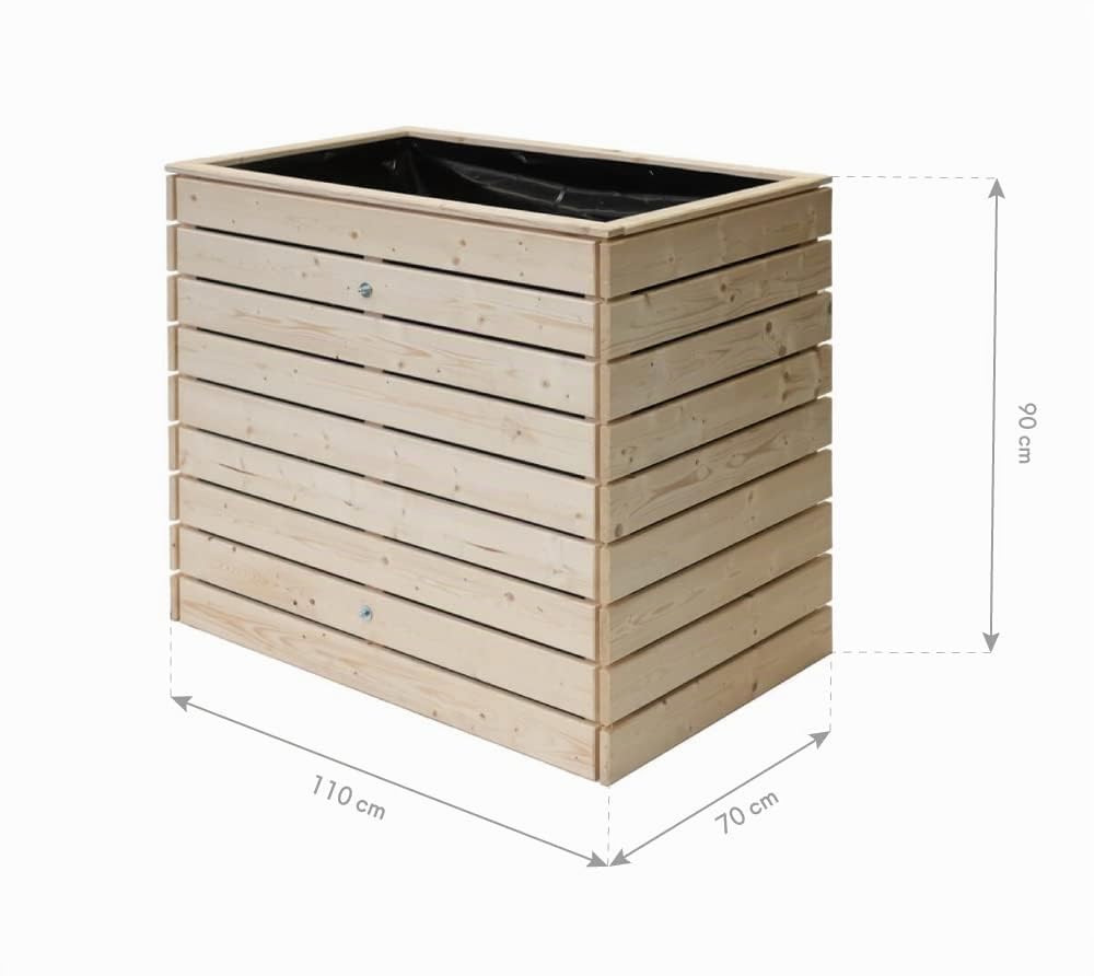 WESTMANN Hochbeet Fichte M 110x70x90 cm Natur Pflanzbeet für Balkon