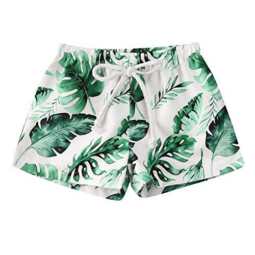 Image of BULINGNA Toddler Baby Boys Swim Shorts Leaves Print Swimming Trunk Kids Boy Hawaiian Beach Board Shorts Swimwear