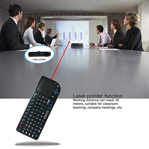 Mini teclado inalámbrico retroiluminado a color con panel táctil de mano 5