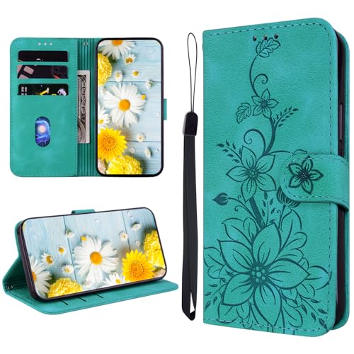 Coque Motorola Moto G86 en cuir vert avec porte-cartes et support