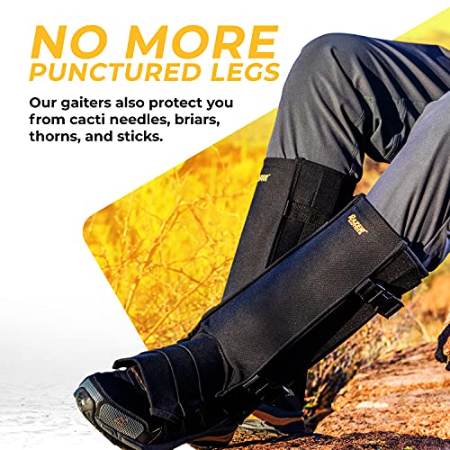 Razer Snake Gaiters For Hiking, Hunting - Snake Bite Protection Guards For Legs With Carry Bag, Heavy Duty, Adjustable Lightweight Flexible Design Fits Men, Women - Lab Tested In Usa (Black) #TOP3