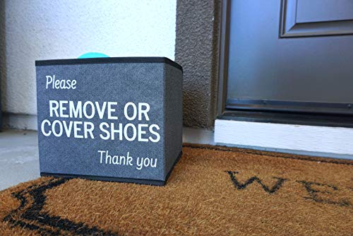 RE GOODS Shoe Cover Box | Disposable Shoe Bootie Holder For Realtor Listings and Open Houses | Please Cover or Remove Shoes Bin | Shoe Bootie Box