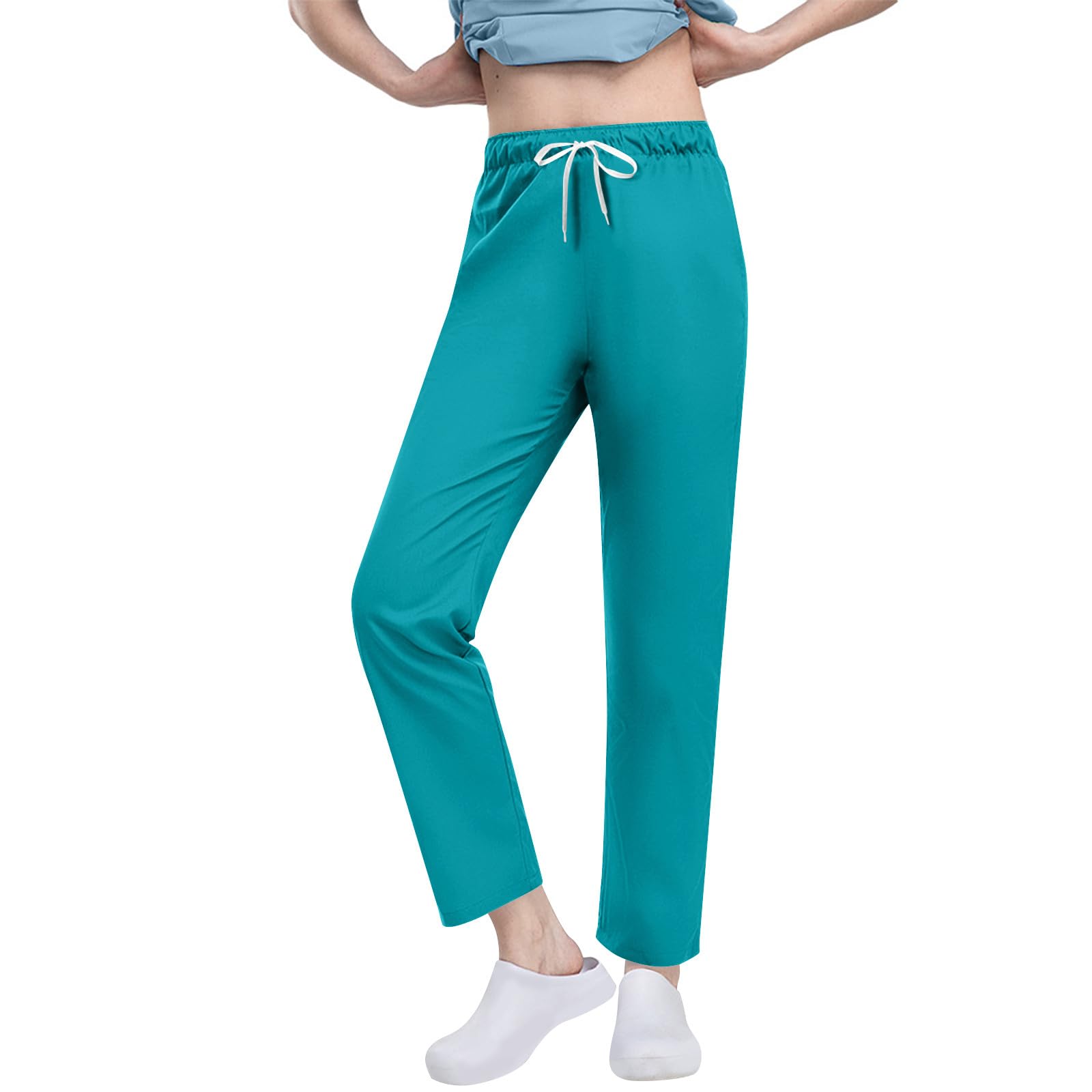 Women Yoga Pants Comfy Stretch Loose Straight Pant Casual Athletic Trouser Running Workout Lounge Pants with Pockets(Sky Blue,XX-Large)