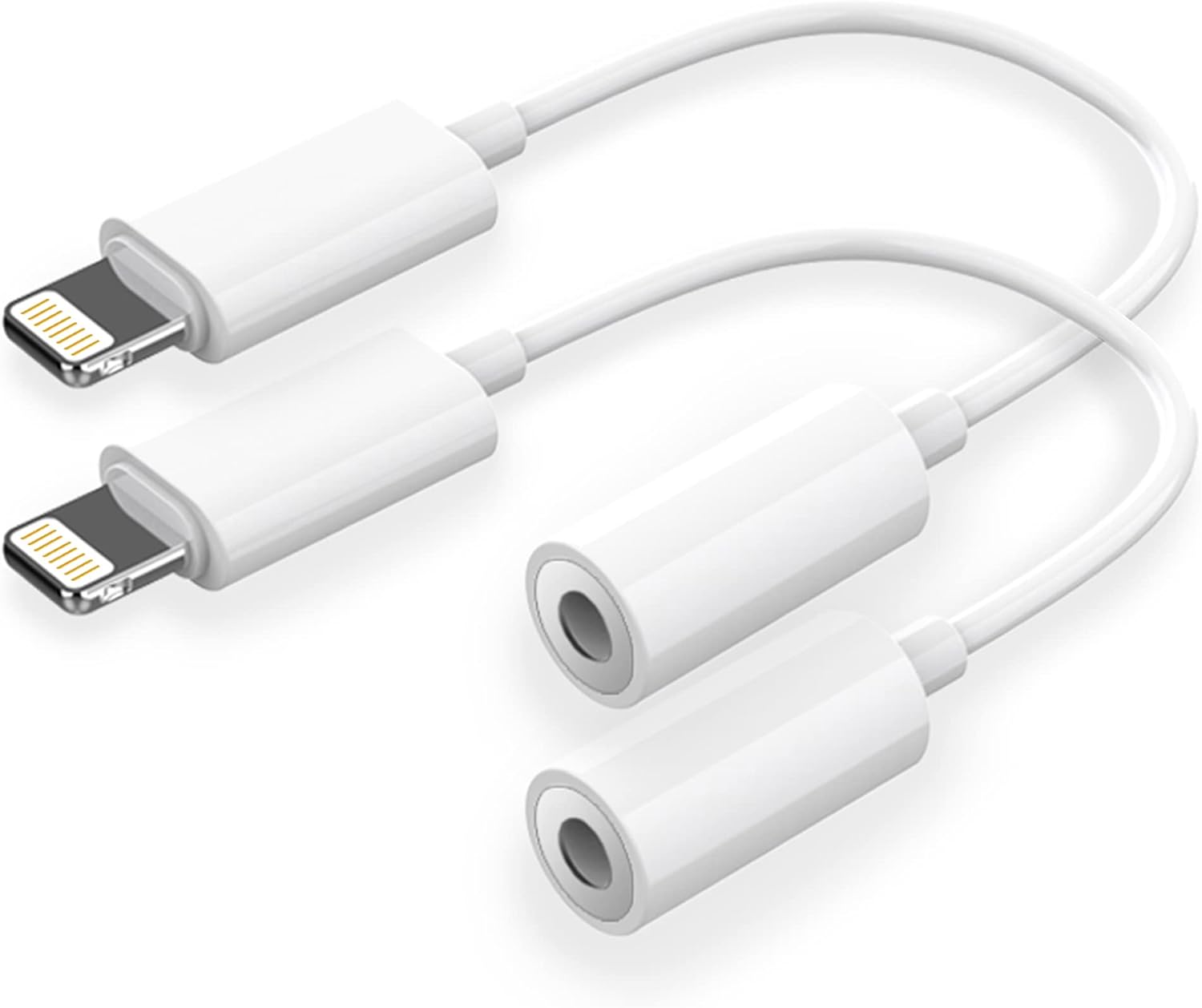 Lot De 2 Adaptateurs Lightning Vers Jack 3,5 Mm Certifiés MFi - Pour IPhone 14/13/12/11/X/8/7 Et Plus, Son Haute Qualité