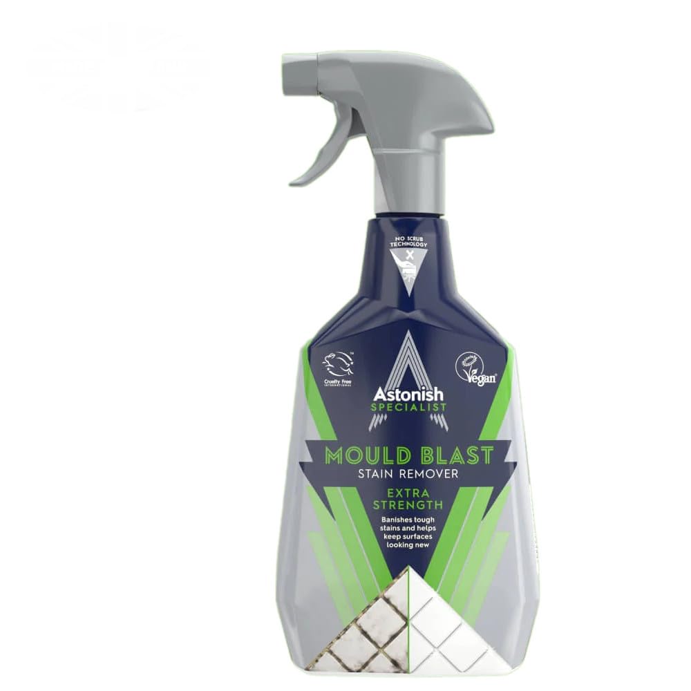 Astonish Apple Burst Household Cleaner - Shower Curtain, Shower Door, Bathroom Tiles - Hard Water Stains, Rust & Calcium Bathroom Cleaner - No Scrub, Cruelty Free Cleaning Supplies, 750ml Spray Bottle