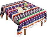 RONGKUN Mexikanische Boho-Decke mit Fransen, Bunt Mexikanische Decke Abwaschbar, Tischläufer für Hochzeits-/Weihnachts Deko, Garten Saltillo Serape Picknick-Tuch, Bettlaken Zelten(150 * 215cm)