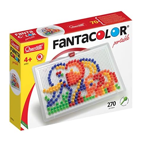 Quercetti 0952 Quercetti-0952 FC Portable Large d.10, Kids' Mosaic Kits-STEAM Toy, Multicolored Cover