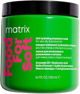 Matrix Food For Soft Máscara Capilar Hidratante, Com Ácido Hialurônico e Óleo de Abacate, Hidratação Profunda, Brilho e Maciez, Fórmula Vegana, Para