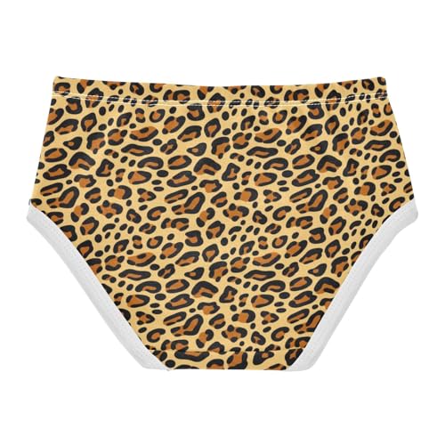 Joisal Toddler Girls Underwear 2t Cotton Little Girl Panties Fun Print Kids Briefs Undies Cartoon Leopard Print Tan2