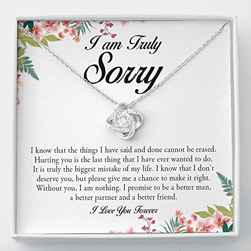Love Knot Necklace - Apology Jewelry For Wife, Forgiveness Gift To Say You're Sorry
