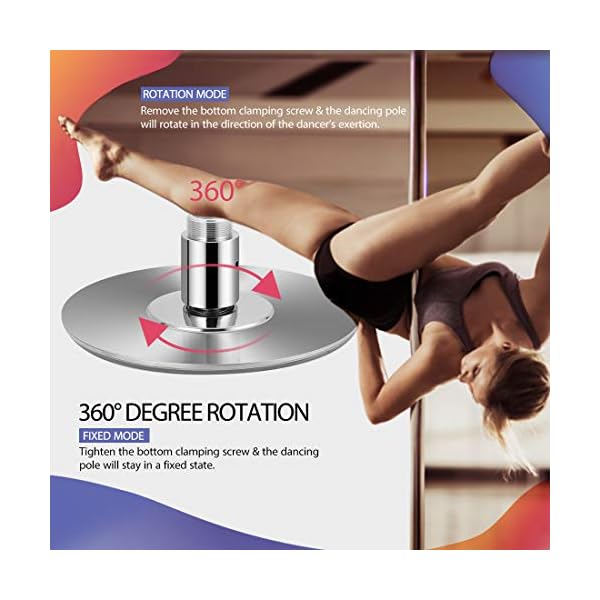 VIVOHOME-Portable-Spinning-Dance-Stripping-Pole-for-Home-Fitness VIVOHOME Professional Dancing Pole, 45mm Portable Dance Pole for Home Fitness