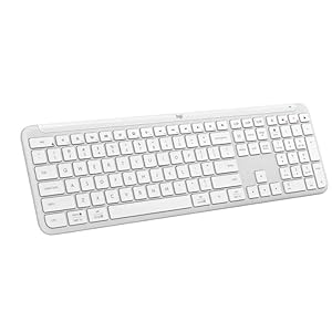 Logitech Teclado inalámbrico Slim K950, diseño elegante, cambia de escritura entre dispositivos, escritura silenciosa, Bluetooth, Multi-OS, Windows, Mac, cromado, blanco roto (renovado)