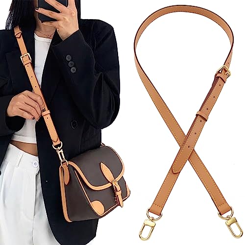 Image of Vachetta Genuine Leather Adjustable Genuine Leather Crossbody Straps Replacement (Honey Pink)