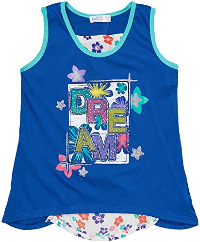 Image of ToBeInStyle Girl's Adorable Flower Print Tank Top w /Back Lace Design