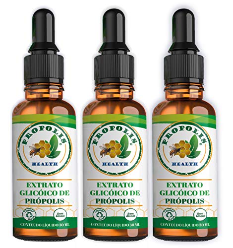 Extrato de Própolis Verde 30ml KIT-3 | Sem Álcool | Concentrado 300mg/1ml | Propolis Health | Propri
