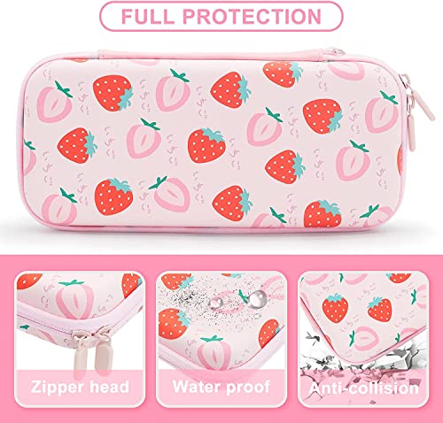 Housse Nintendo Switch OLED de voyage antichoc rose