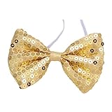 Widmann 5376G - Fliege, mit Pailletten, Gold, Showgirl, Showman, Kostüm, Accessoire, Karneval, Mottoparty