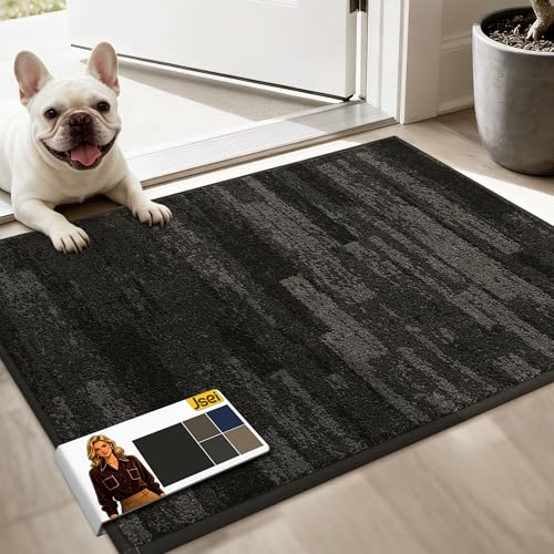 JSEI Dirt Trapper Door Mat 20"x32", Non-Slip Doormat, Dark Gray
