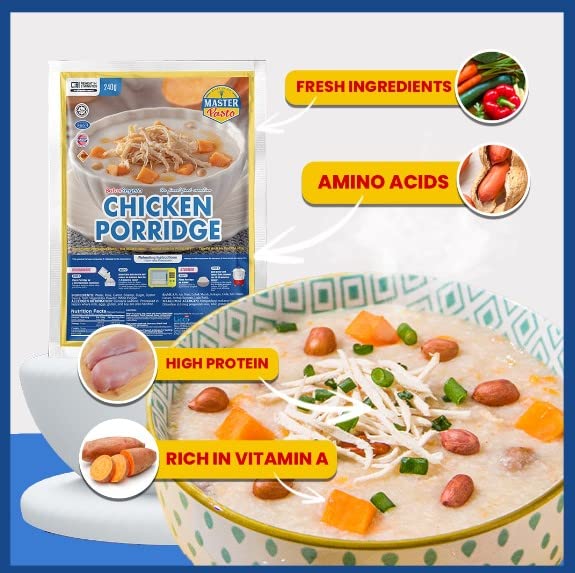 Miniatura 2 de MASTER PASTO Chicken Porridge Value Pack 240g - Made with the freshest Chicken, this porridge has a smooth and rich texture to satisfy your