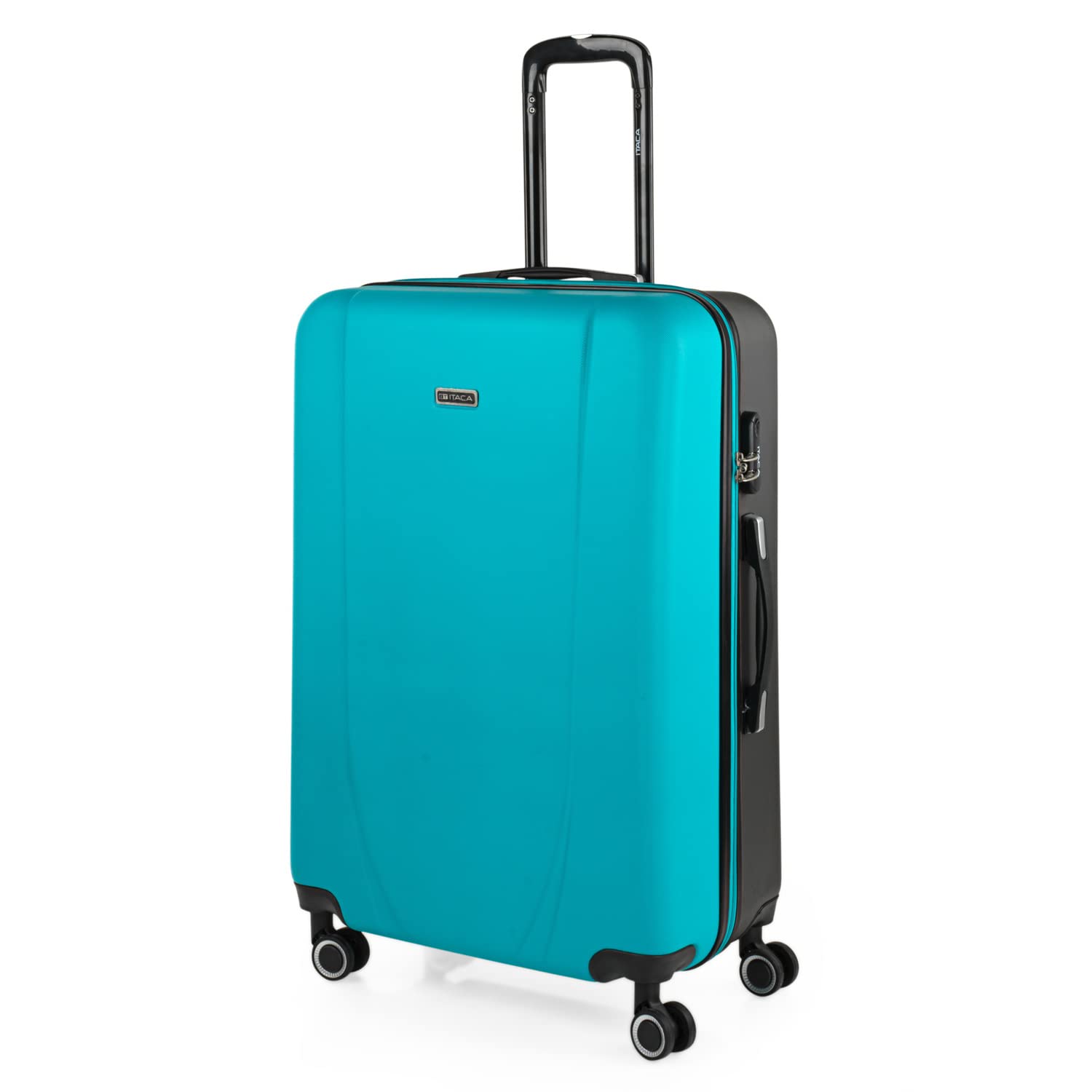 ITACA - Maletas Grandes De Viaje Rígidas Ligeras con 4 Doble Rueda 360° Maleta Grande 23 Kilos Alta Resistencia Maleta XL Duradera, Turquesa-​Antracita