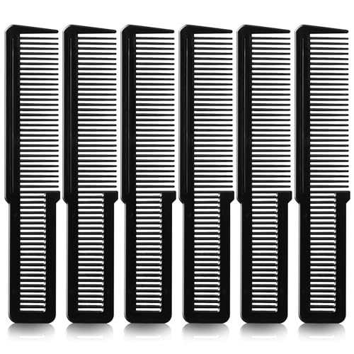 Xindojuz 6 PCS Hair Cutting Comb for Women, Barber Combs Professional Clipper Combs Hair Styling Combs Set Flat Fine Tooth Cutting Combs for Men Women Hair Stylist Home Salon (Black)