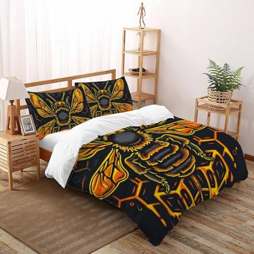 Housse de couette 200x200 animaux taies d'oreiller lit double fille microfibre