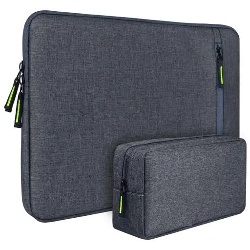Stysol Grade Grey 15.6 Inch Laptop Sleeve Case Cover with Charger Pouch