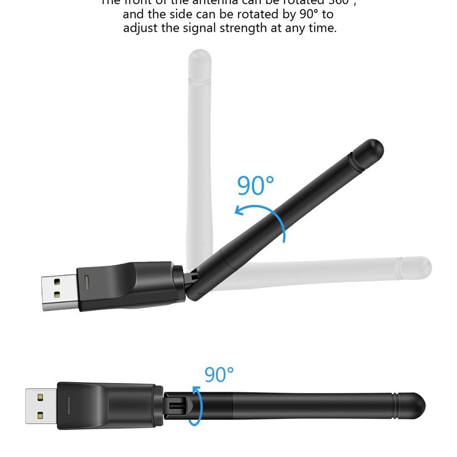 Adattatore WiFi USB Con Antenna 2DB - Per PC, Laptop, Ricevitore Wireless Ad Alto Guadagno